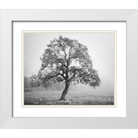 Burning Oak II White Modern Wood Framed Art Print with Double Matting by Geyman, Vitaly
