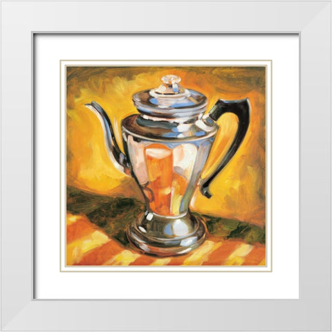 Tea Pot II White Modern Wood Framed Art Print with Double Matting by Waldron, Sarah