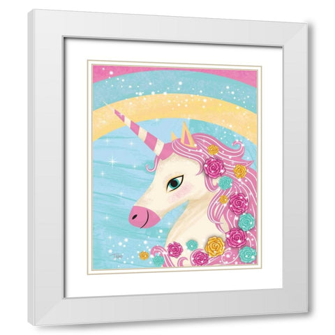 Unicorn II White Modern Wood Framed Art Print with Double Matting by Woo, Teresa