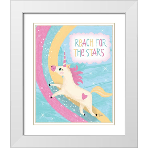 Unicorn III White Modern Wood Framed Art Print with Double Matting by Woo, Teresa