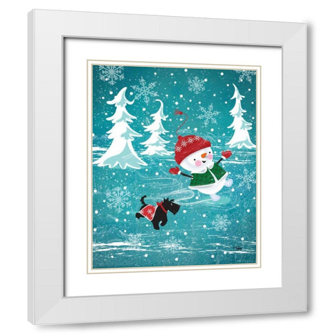 Frosty and Fab I White Modern Wood Framed Art Print with Double Matting by Woo, Teresa