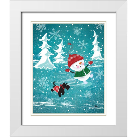 Frosty and Fab I White Modern Wood Framed Art Print with Double Matting by Woo, Teresa