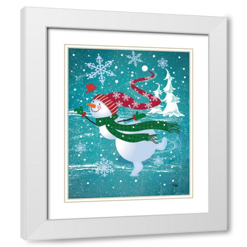 Frosty and Fab II White Modern Wood Framed Art Print with Double Matting by Woo, Teresa