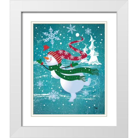 Frosty and Fab II White Modern Wood Framed Art Print with Double Matting by Woo, Teresa