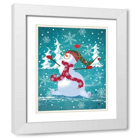 Frosty and Fab III White Modern Wood Framed Art Print with Double Matting by Woo, Teresa
