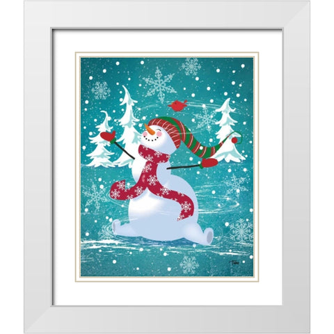 Frosty and Fab III White Modern Wood Framed Art Print with Double Matting by Woo, Teresa