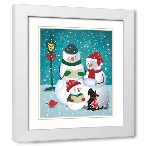 Frosty and Fab V White Modern Wood Framed Art Print with Double Matting by Woo, Teresa