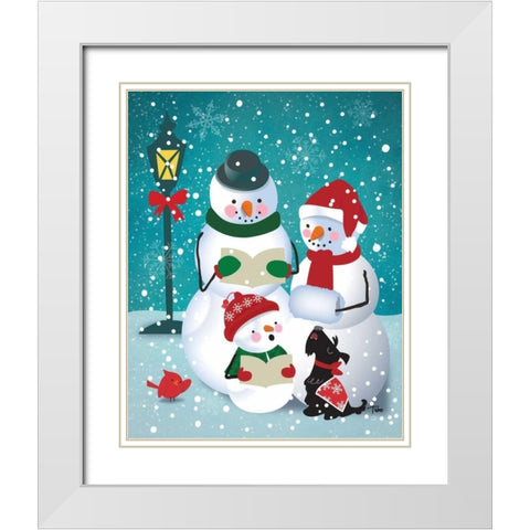 Frosty and Fab V White Modern Wood Framed Art Print with Double Matting by Woo, Teresa