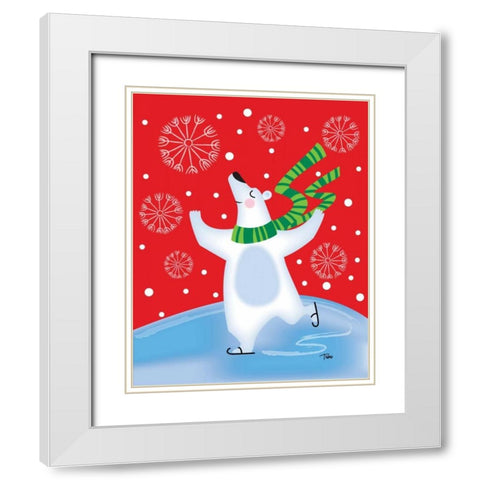 Polar Bear Arabesque White Modern Wood Framed Art Print with Double Matting by Woo, Teresa