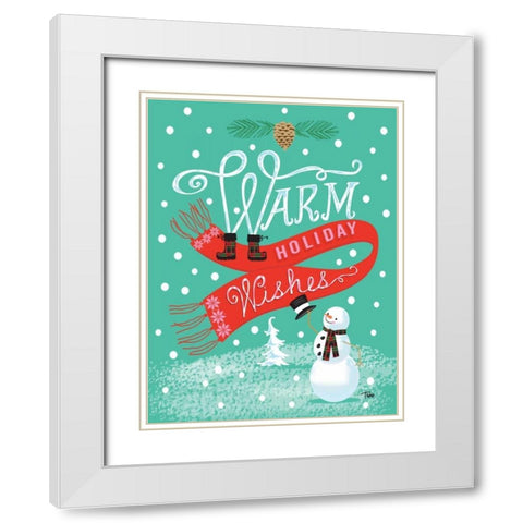 Warm Wishes White Modern Wood Framed Art Print with Double Matting by Woo, Teresa