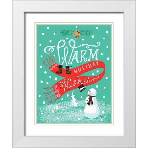 Warm Wishes White Modern Wood Framed Art Print with Double Matting by Woo, Teresa