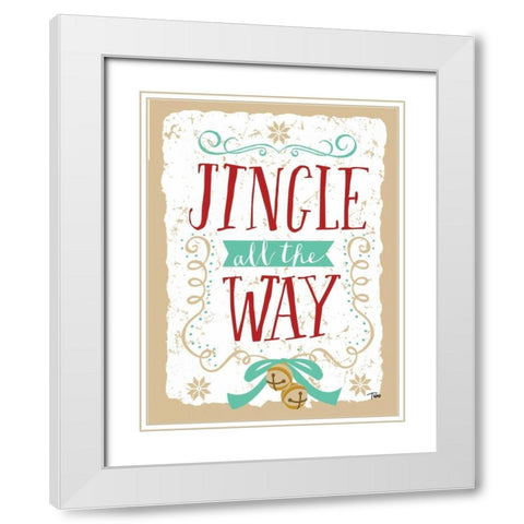 Jingle all the Way White Modern Wood Framed Art Print with Double Matting by Woo, Teresa