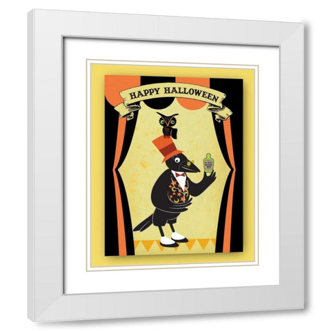 Dr. Crow I White Modern Wood Framed Art Print with Double Matting by Woo, Teresa