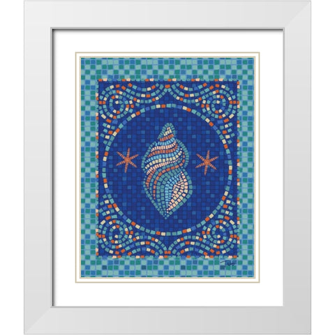 Macedonia Reef Conch White Modern Wood Framed Art Print with Double Matting by Woo, Teresa