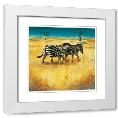 On the Plains II White Modern Wood Framed Art Print with Double Matting by Werbelow, Selina