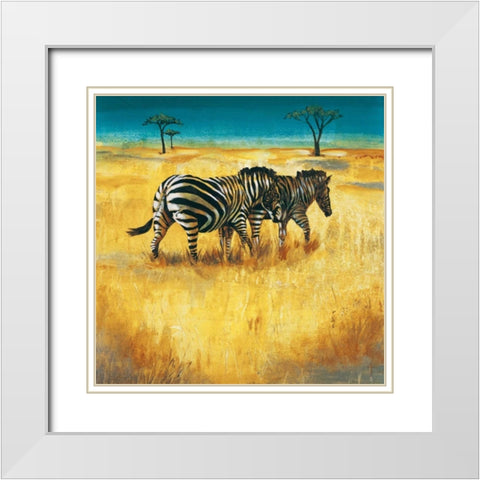 On the Plains II White Modern Wood Framed Art Print with Double Matting by Werbelow, Selina