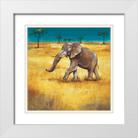 On the Plains III White Modern Wood Framed Art Print with Double Matting by Werbelow, Selina