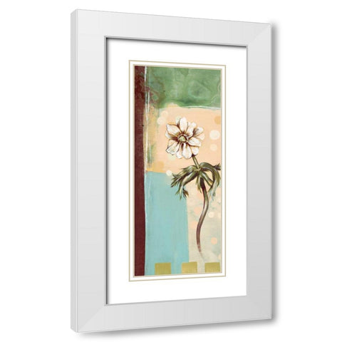Floral Splendor I White Modern Wood Framed Art Print with Double Matting by Werbelow, Selina