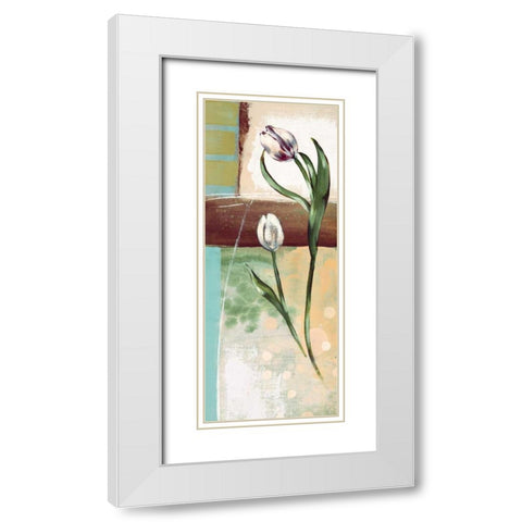 Floral Splendor III White Modern Wood Framed Art Print with Double Matting by Werbelow, Selina