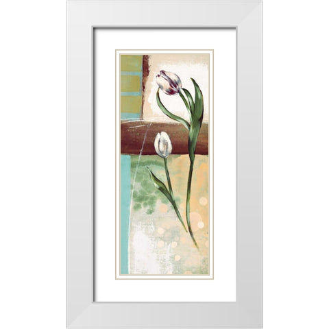 Floral Splendor III White Modern Wood Framed Art Print with Double Matting by Werbelow, Selina