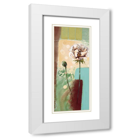 Floral Splendor IV White Modern Wood Framed Art Print with Double Matting by Werbelow, Selina