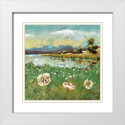 Beach Glass I White Modern Wood Framed Art Print with Double Matting by Werbelow, Selina