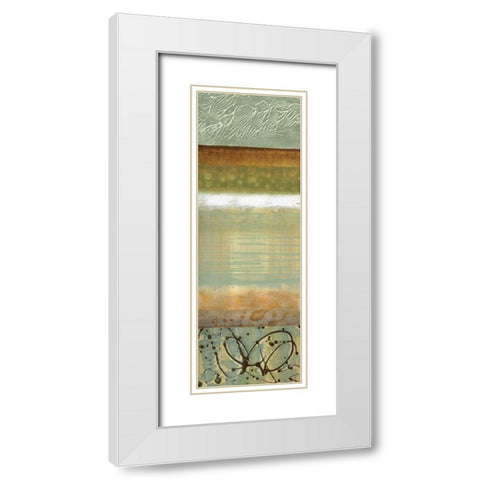 Blue Mood II White Modern Wood Framed Art Print with Double Matting by Werbelow, Selina