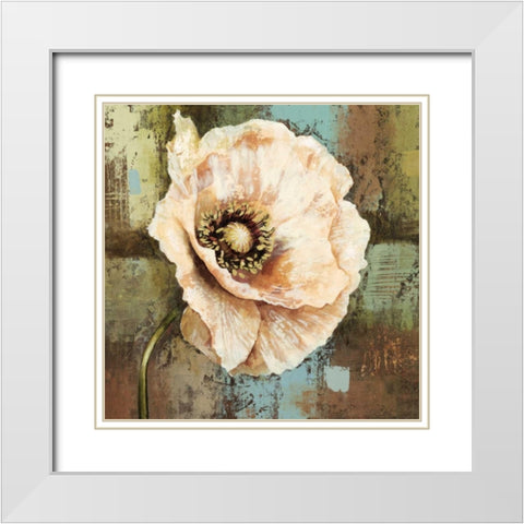 Papaver II White Modern Wood Framed Art Print with Double Matting by Werbelow, Selina