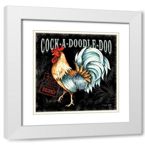 Cock-a-doodle-do II White Modern Wood Framed Art Print with Double Matting by Wright, Sydney