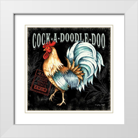 Cock-a-doodle-do II White Modern Wood Framed Art Print with Double Matting by Wright, Sydney
