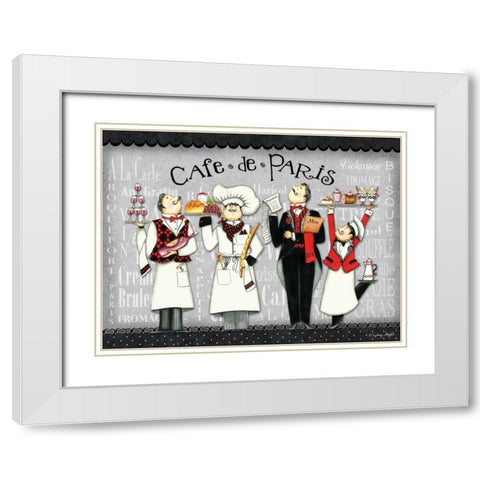 French Chefs White Modern Wood Framed Art Print with Double Matting by Wright, Sydney