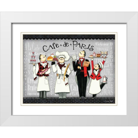 French Chefs White Modern Wood Framed Art Print with Double Matting by Wright, Sydney