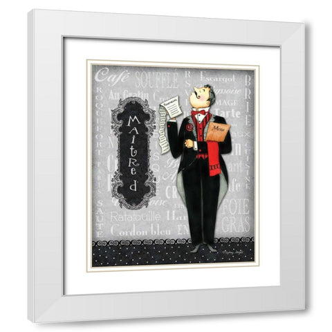 Maitre D White Modern Wood Framed Art Print with Double Matting by Wright, Sydney