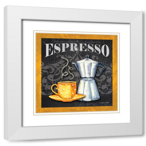 Espresso White Modern Wood Framed Art Print with Double Matting by Wright, Sydney