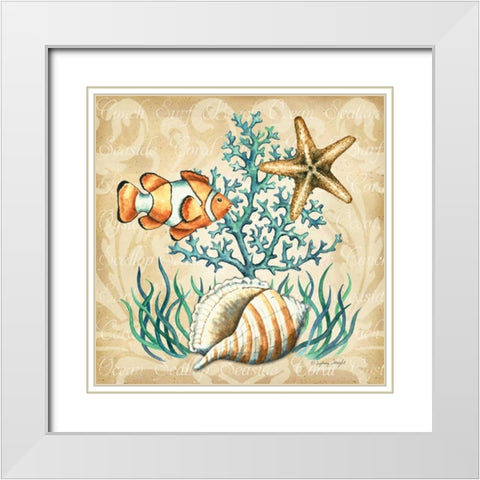 Sea Life III White Modern Wood Framed Art Print with Double Matting by Wright, Sydney