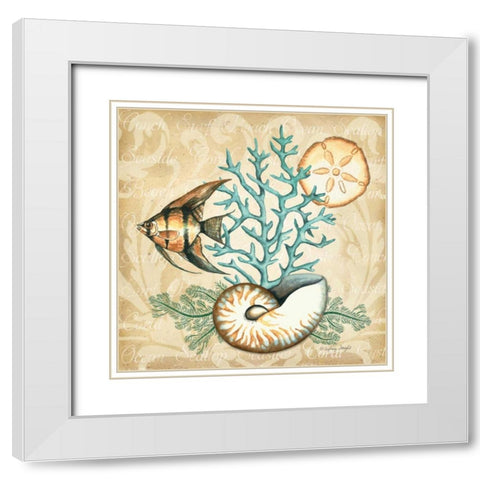 Sea Life IV White Modern Wood Framed Art Print with Double Matting by Wright, Sydney