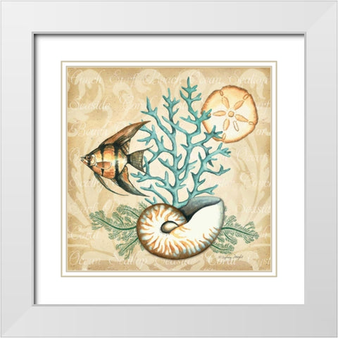 Sea Life IV White Modern Wood Framed Art Print with Double Matting by Wright, Sydney