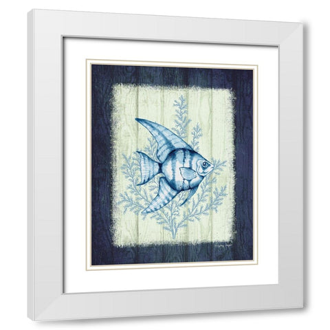 Angelfish White Modern Wood Framed Art Print with Double Matting by Wright, Sydney