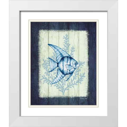 Angelfish White Modern Wood Framed Art Print with Double Matting by Wright, Sydney