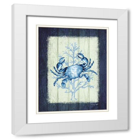 Crab White Modern Wood Framed Art Print with Double Matting by Wright, Sydney