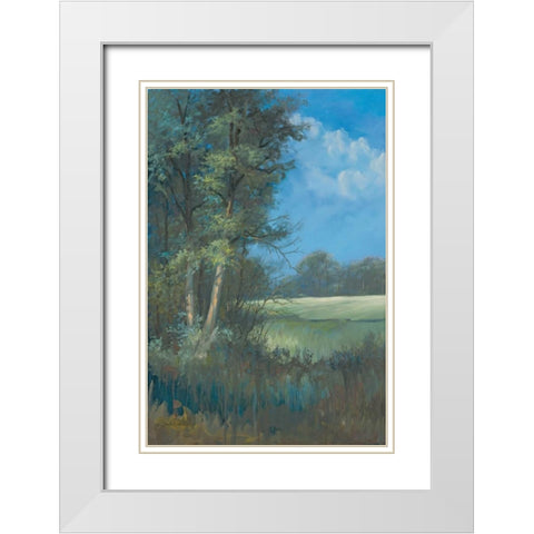 Azure Sky I White Modern Wood Framed Art Print with Double Matting by Wacaster, Linda