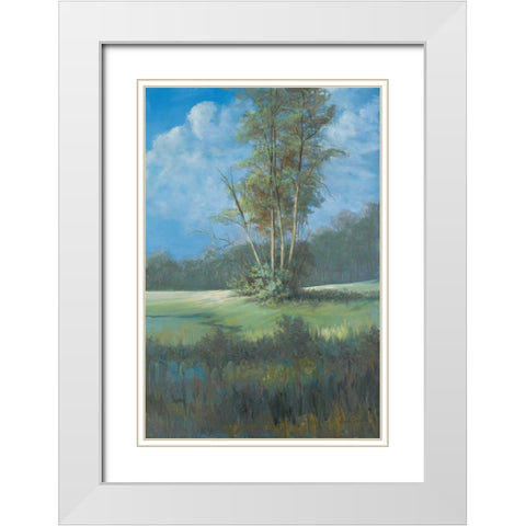 Azure Sky II White Modern Wood Framed Art Print with Double Matting by Wacaster, Linda