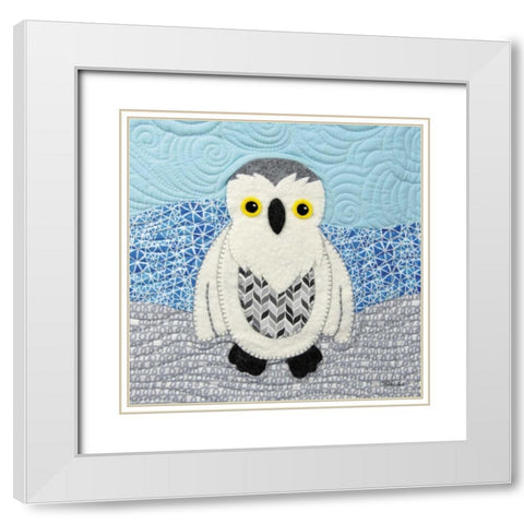 Snowy Owl White Modern Wood Framed Art Print with Double Matting by White, Betz