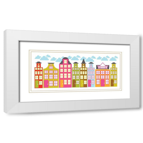 City Block I White Modern Wood Framed Art Print with Double Matting by Young, Patty