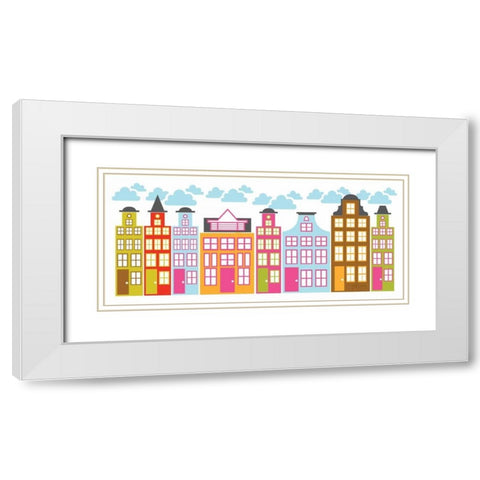 City Block II White Modern Wood Framed Art Print with Double Matting by Young, Patty