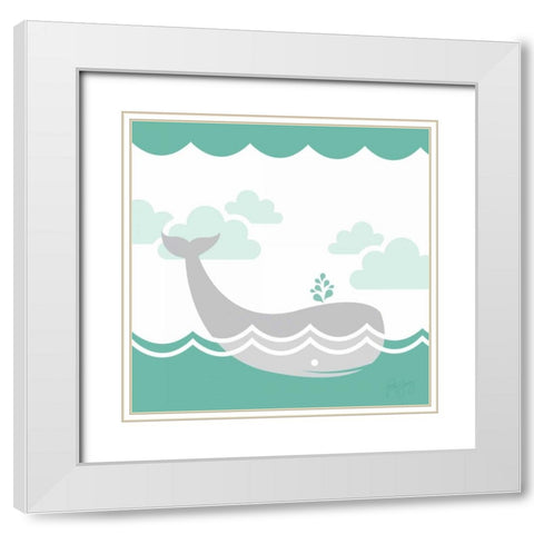 Deep Sea I White Modern Wood Framed Art Print with Double Matting by Young, Patty