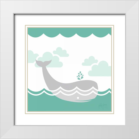 Deep Sea I White Modern Wood Framed Art Print with Double Matting by Young, Patty