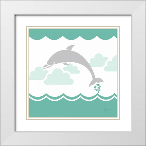 Deep Sea II White Modern Wood Framed Art Print with Double Matting by Young, Patty