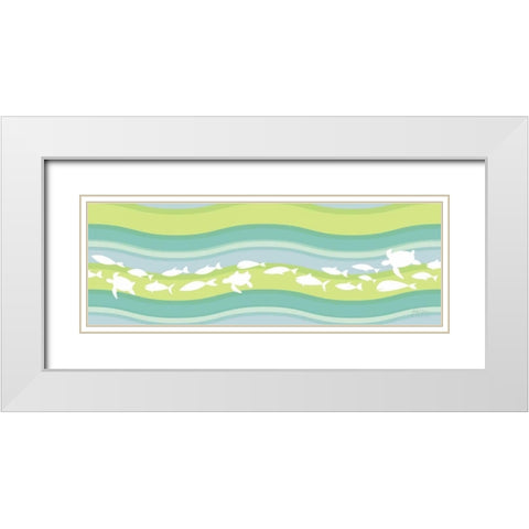Migration II White Modern Wood Framed Art Print with Double Matting by Young, Patty