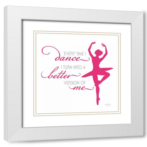 Dance I White Modern Wood Framed Art Print with Double Matting by Young, Patty